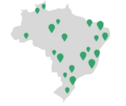 Mapa do Brasil com marcadores